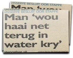 Man 'wou haai net terug in water kry'